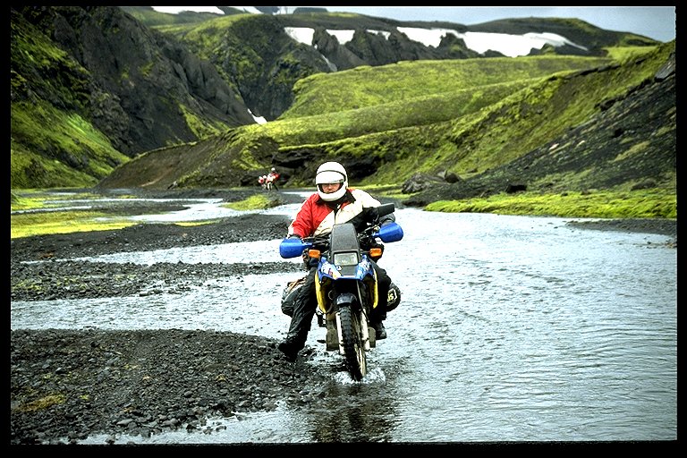 Motorrad auf dem Fjallabakslei